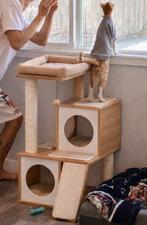 Stevige krabpaal / kattenboom – 89cm – beige/grijs, Dieren en Toebehoren, Ophalen of Verzenden, Zo goed als nieuw, Krabpaal