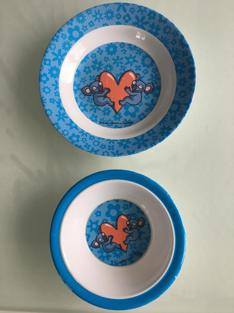 2 Plastic bordjes, Kinderen en Baby's, Babyvoeding en Toebehoren, Ophalen of Verzenden, Zo goed als nieuw, Overige typen