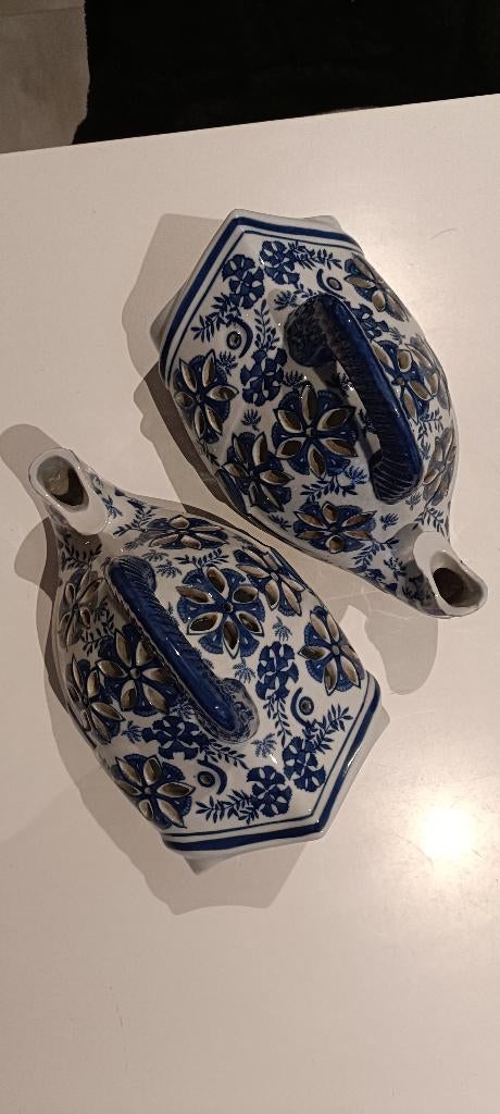 Paar wierookbrandervissen, blauw porselein - China, Antiek en Kunst, Ophalen of Verzenden