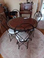 Table marocaine + 4 chaises + miroir + lampe, Enlèvement