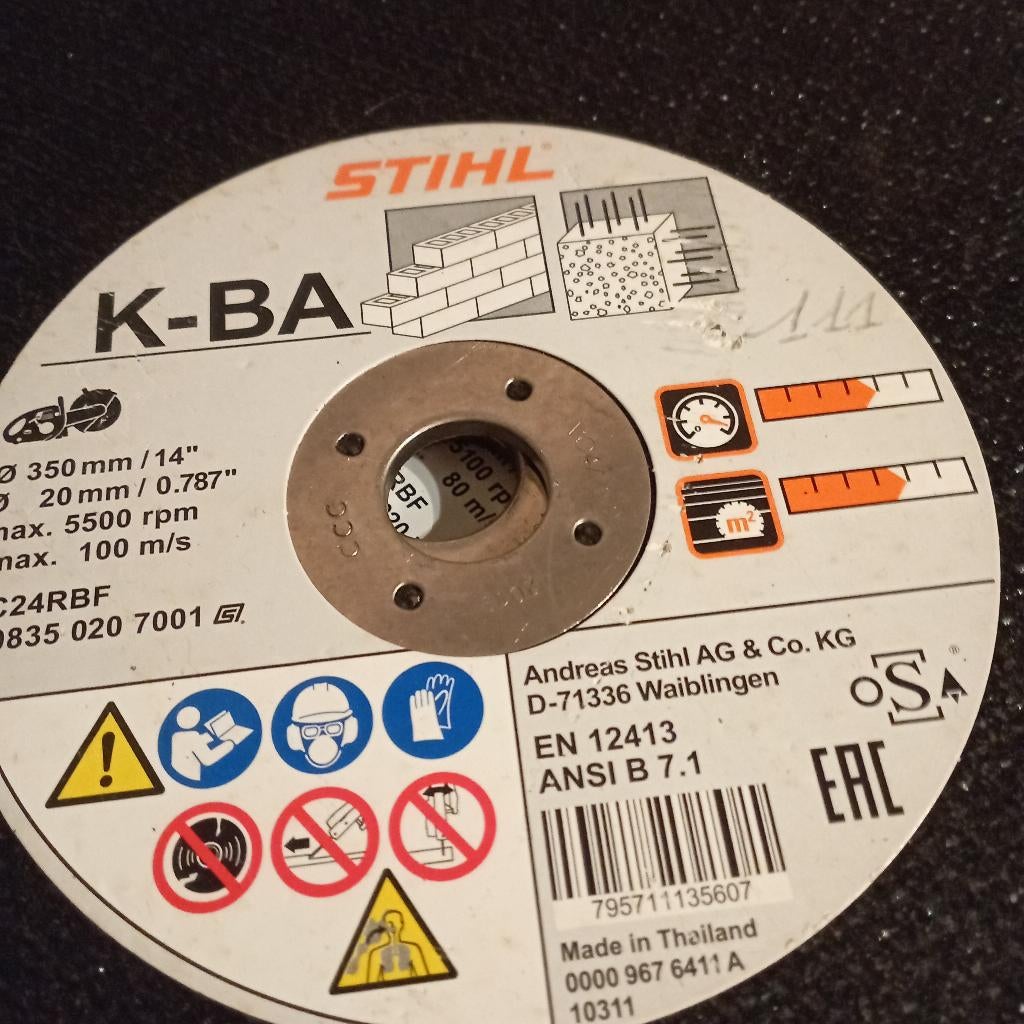 stihl doorslijpschijven k-ba 350mm, 400 mm, Doe-het-zelf en Bouw, Gereedschap | Slijpmachines, Ophalen, Nieuw, 1000 watt of meer