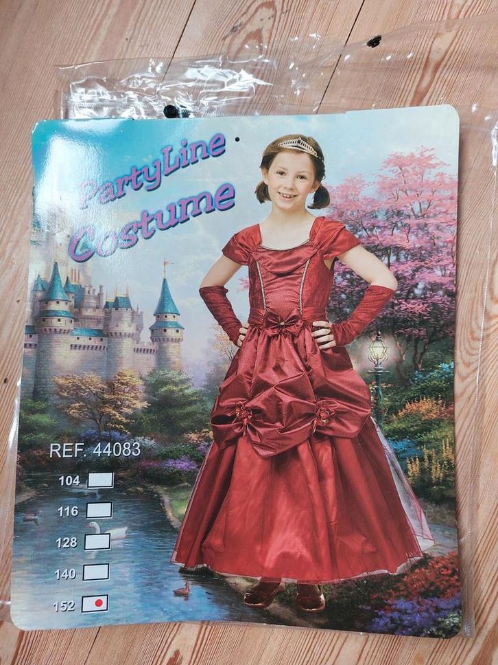Prinsessenjurk rood maat 152 (nieuwstaat), Kinderen en Baby's, Carnavalskleding en Verkleedspullen, Zo goed als nieuw, Meisje