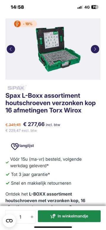 Spax assortiment  beschikbaar voor biedingen