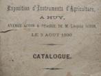 Concours animaux domestique Huy Liège Belgique livre de 1890, Verzenden, Gelezen, Catalogus