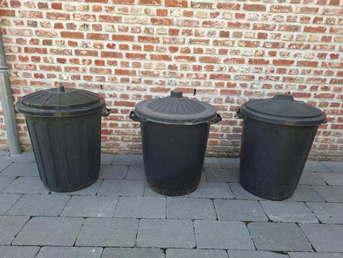 3 zwarte vuilbakken, Tuin en Terras, Overige Tuin en Terras, Gebruikt, Ophalen