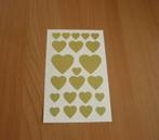 Vel 22 DIY goudkleurige vlakke metallic harten hart stickers, Enlèvement ou Envoi