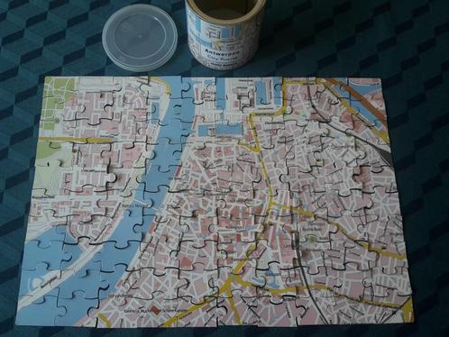 Magnetische puzzel met stratenplan van Antwerpen, 100 st., Hobby en Vrije tijd, Denksport en Puzzels, Zo goed als nieuw, Legpuzzel