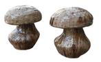 Paar paddenstoelen in steengoed, handgemaakt, jaren 1950, Antiek en Kunst, Ophalen