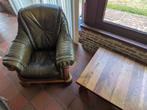 Eiken/lederen salon, Huis en Inrichting, Ophalen