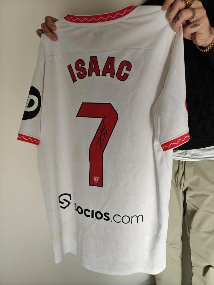 Sevilla matchwornshirt Isaac met certificaat, Verzamelen, Sportartikelen en Voetbal, Zo goed als nieuw, Shirt, Ophalen of Verzenden
