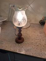 Mooie houten lamp met sierglas, Gebruikt, Ophalen