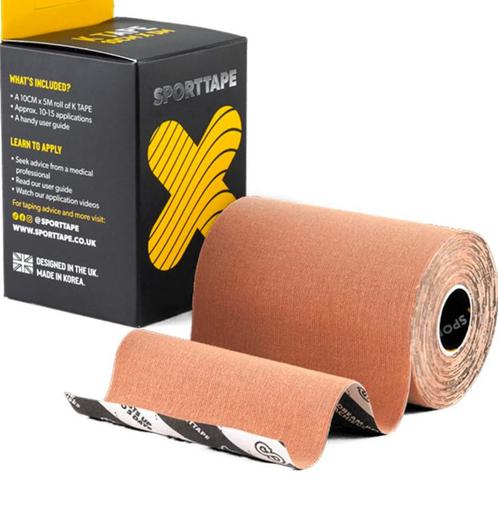 SPORTTAPE extra wide kinesiology tape 10cm x 5 meter BEIGE, Sport en Fitness, Fitnessmaterialen, Nieuw, Overige typen, Ophalen of Verzenden