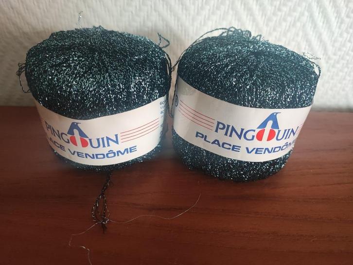 Pingouin place vendôme 2 bollen nieuw glitter donkerblauw, Hobby en Vrije tijd, Breien en Haken, Nieuw, Ophalen of Verzenden