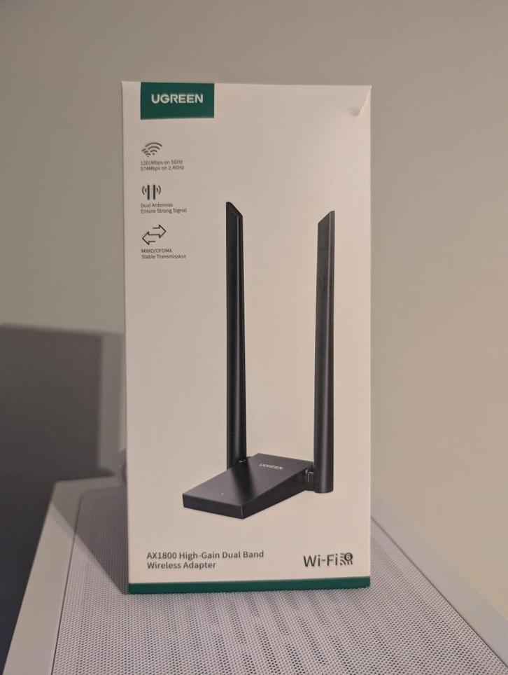Adaptateur Wi-Fi UGREEN AX1800 – Double bande avec antennes, Computers en Software, WiFi-versterkers, Zo goed als nieuw, Ophalen