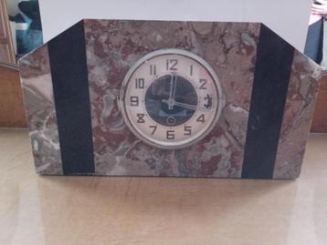 Horloge art déco 3 pièces, cheminée en marbre