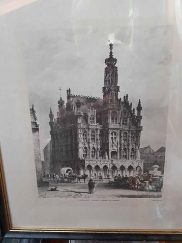 STADHUIS OUDENAARDE lithografische reproductie beschikbaar voor biedingen