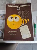 Ancien carton publicitaire banque crédit commercial 1960, Enlèvement ou Envoi, Utilisé, Panneau publicitaire