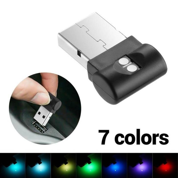 auto interieur sfeerverlichting mini usb 7 kleuren, Auto-onderdelen, Verlichting, Nieuw, Ophalen of Verzenden