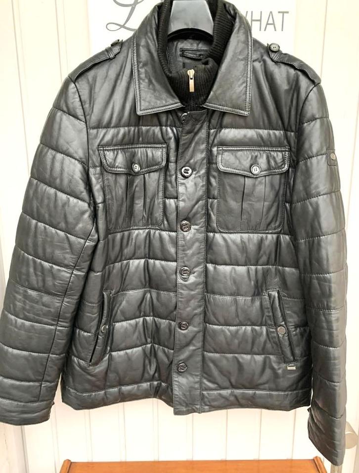 Arma leder jas zwart 54 (tailleert 56-58), Kleding | Heren, Jassen | Zomer, Zo goed als nieuw, Maat 52/54 (L), Zwart, Ophalen of Verzenden