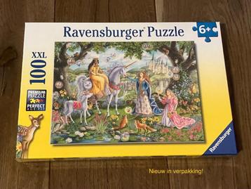 Puzzel 100 stukken - Eenhoorn met prinsessen en dieren beschikbaar voor biedingen