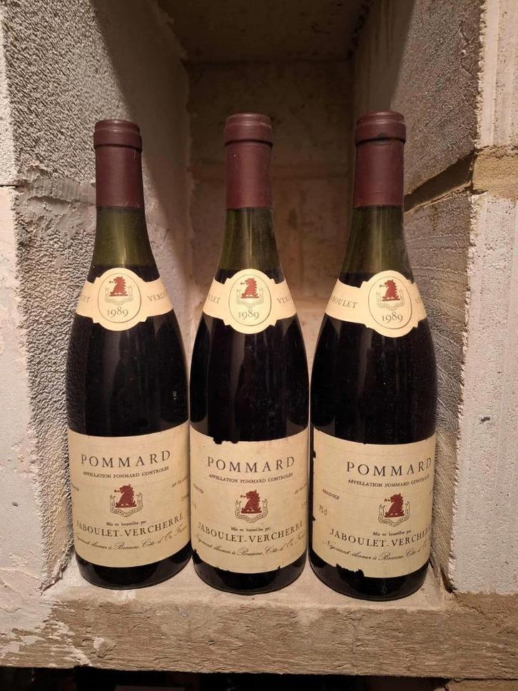 3 Bourgogne  - Pommard Jaboulet Vercherre - 1989, Verzamelen, Wijnen, Zo goed als nieuw, Rode wijn, Frankrijk, Vol, Ophalen of Verzenden