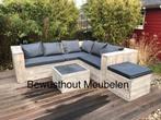 Hoekbank van Steigerhout. ACTIE! Met gratis beschermhoes!!, Tuin en Terras, Tuinsets en Loungesets, Ophalen of Verzenden
