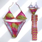 3 delig Bikini set roze geel XXL, Kleding | Dames, Badmode en Zwemkleding, Verzenden, Nieuw, Roze, Bikini
