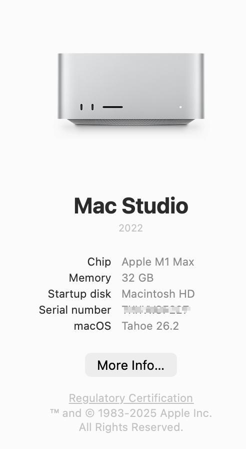 Apple Mac Studio M1 Max 32GB RAM 512GB SSD - Perfecte staat, Computers en Software, Apple Desktops, Zo goed als nieuw, Overige modellen