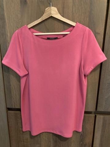 Roze 'gekleed' t-shirt Esprit M (FR L)