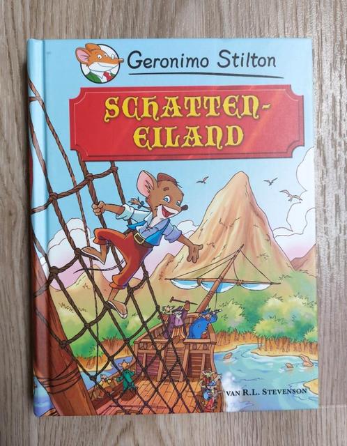 Geronimo Stilton Schatteneiland - R.L. Stevenson, Boeken, Kinderboeken | Jeugd | onder 10 jaar, Zo goed als nieuw, Fictie algemeen