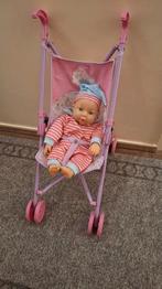 Pop met geluiden  + buggy in perfecte propere staat, Kinderen en Baby's, Speelgoed | Poppen, Ophalen, Zo goed als nieuw, Babypop