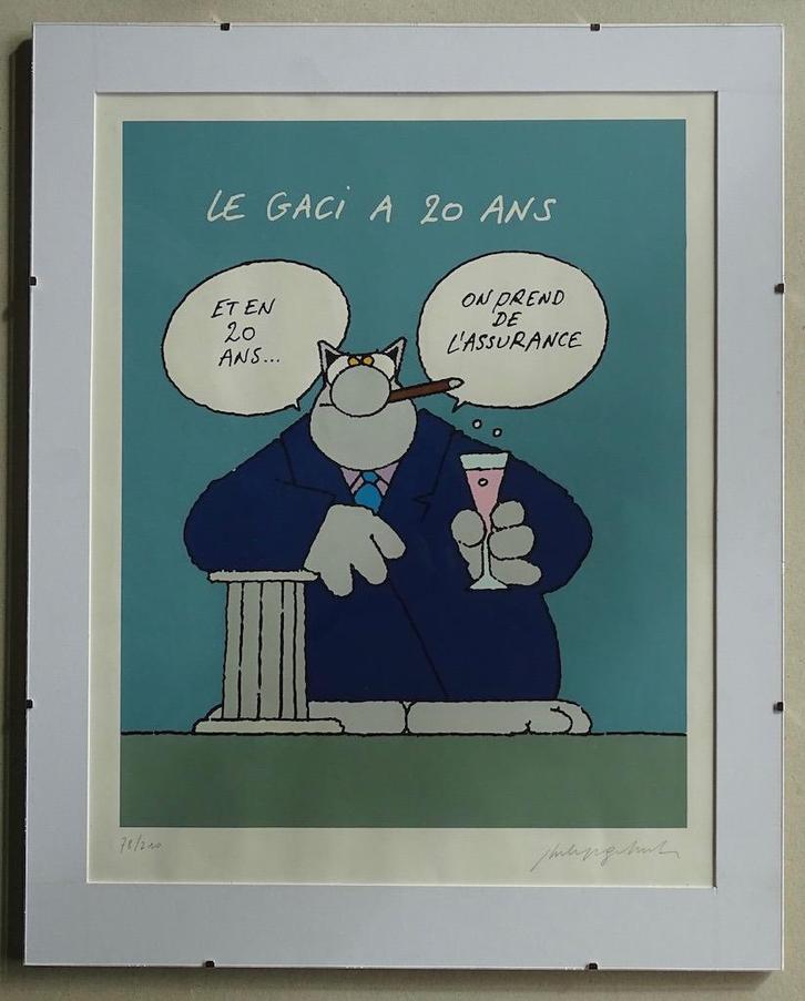 The Cat, GACI zeefdruk van Philippe Geluck, genummerd en gen, Boeken, Stripverhalen, Gelezen, Eén stripboek, Ophalen