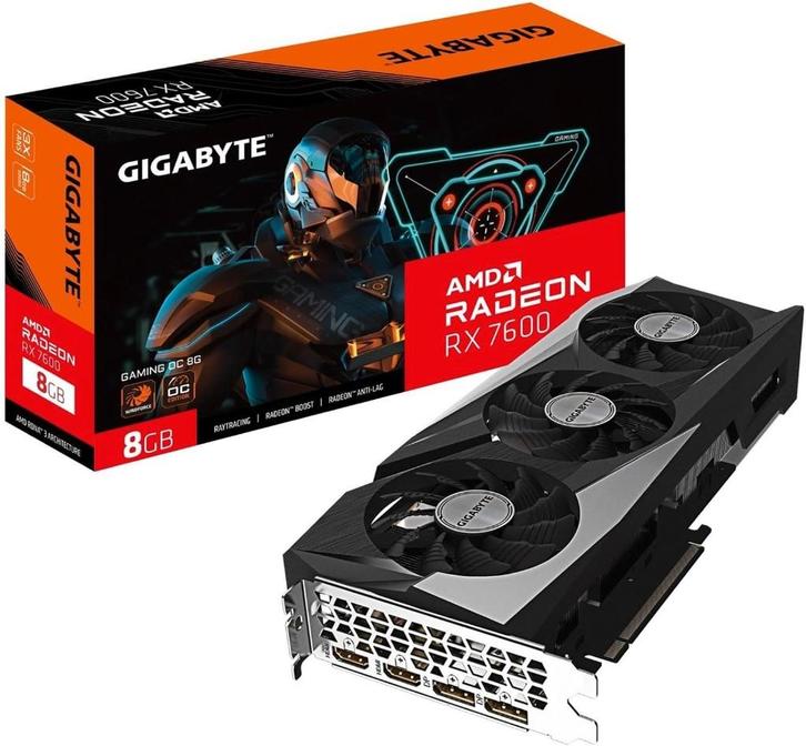 Gigabyte Radeon RX 7600 GAMING OC AMD 8 Go GDDR6, Informatique & Logiciels, Cartes vidéo, Comme neuf, AMD, PCI-Express 4.0, GDDR6