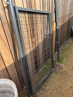 Tuinpoort + hek staal, Tuin en Terras, Ophalen, Gebruikt, IJzer, Met poort