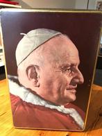 Blikkendoos Paus Johannes XXIII +K. Boudewijn & K.Fabiola, Verzamelen, Koek(jes), Gebruikt, Ophalen of Verzenden