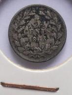 Nederlandse munt van 5 cent 1863 - Zilver, Koning Willem III, Zilver, Ophalen of Verzenden, Losse munt