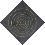 Tableau Peinture Moderne Or Véritable 22 carats sur Ardoise, Ophalen of Verzenden
