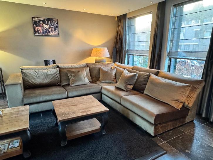 Ruime familiesofa-hoekbank, Huis en Inrichting, Zetels | Zetels, Gebruikt, Hoekbank, Vierpersoons of meer, 300 cm of meer, 100 tot 125 cm