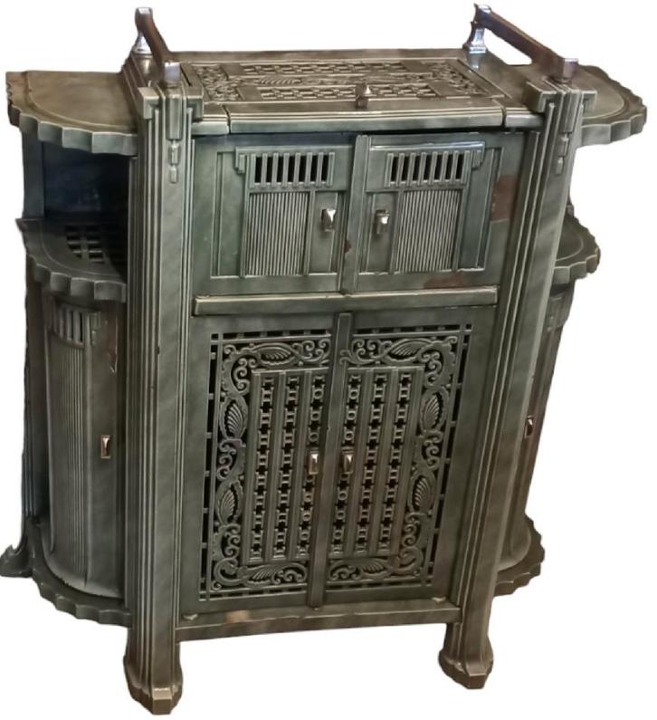 L F B Haren geëmailleerde houtkachel, Huis en Inrichting, Kachels, Gebruikt, Vrijstaand, Houtkachel, Hout, Ophalen