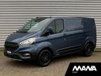Ford Transit Custom 300 2.0 TDCI L1H1 Trail LED Airco Cruise, Auto's, Voorwielaandrijving, Zwart, 4 cilinders, Blauw