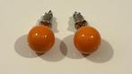Oranje bolvormige oorsteker, Handtassen en Accessoires, Oorbellen, Ophalen of Verzenden, Nieuw, Oranje, Knopjes of Stekers