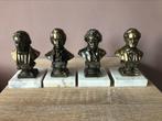 Beeldje • brons • wit marmer • decoratie • vintage, Antiek en Kunst, Ophalen, Brons