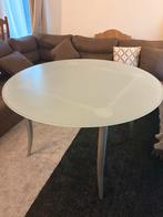 Ronde glazen eettafel – modern & stevig, Huis en Inrichting, Tafels | Eettafels, Ophalen, Zo goed als nieuw