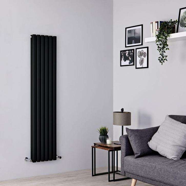BLACKFRIDAY!!!!! RADIATEUR VERTICAL  NOIR OVAL MAT DOUBLE, Bricolage & Construction, Chauffage & Radiateurs, Neuf, Radiateur, 800 watts ou plus