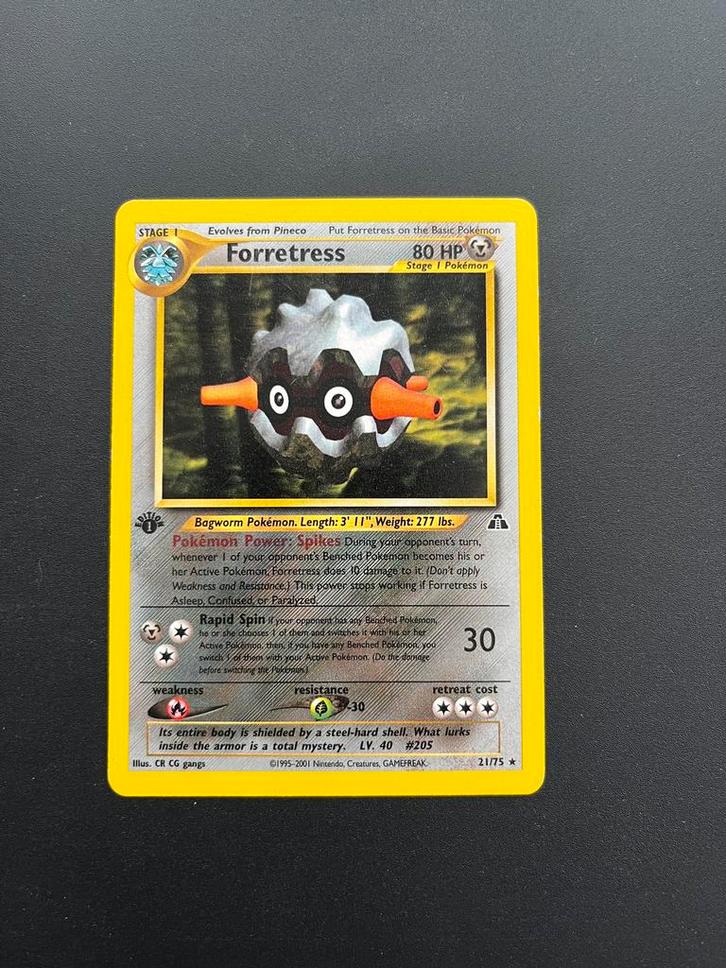 Forretress 21/75 Neo Discovery First Edition Pokémon, Hobby en Vrije tijd, Verzamelkaartspellen | Pokémon, Zo goed als nieuw, Losse kaart