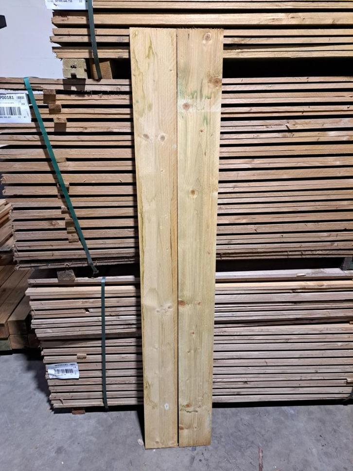 GOEDKOOP! Tuinplanken/tuinhout/planken(€1,3/m): 17x160x1,8m, Doe-het-zelf en Bouw, Hout en Planken, Nieuw, Plank, Vuren, Minder dan 200 cm