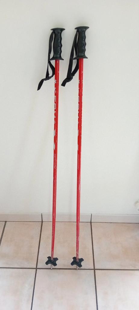 Paar Kerma Turbo skistokken van 125 cm, Sport en Fitness, Skiën en Langlaufen, Gebruikt, Stokken, Ski, Overige merken, 100 tot 140 cm