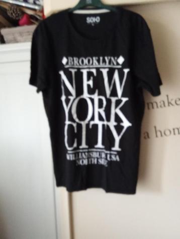heren t,-shirt xxl met print nyc, Verzenden, Nieuw, Zwart, Soho