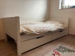Bed ( bedbank) Charlie met 2 lades - wit, Lattenbodem, Zo goed als nieuw, 85 tot 100 cm, Ophalen