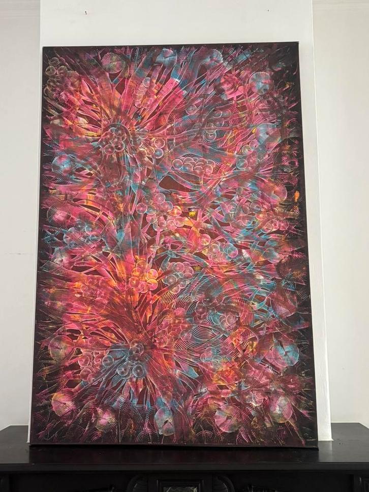 Large LED Abstract Canvas – 150  100 cm, Antiek en Kunst, Kunst | Schilderijen | Abstract, Ophalen of Verzenden